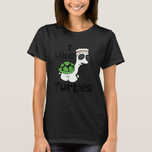 T-shirt Drôle J'aime Tortues Chemise avec mignonne Cartoon