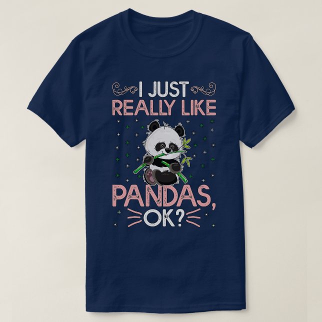 T-shirt Drôle J'Aime Vraiment Pandas Ok (Design devant)