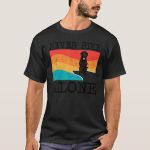 T-shirt Drôle Jamais Hiker Seul Graphique Retriever à Poil