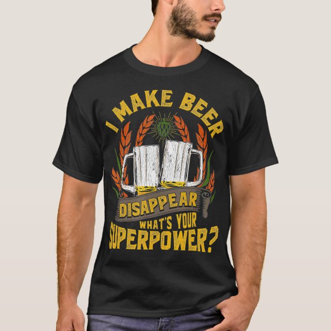 T-shirt Drôle je fais de la bière Disparaître Craft Boisso (Devant)