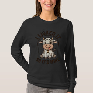 T-shirt Drôle Je L'ai Léché Vache Chemise Vintage Ferme De