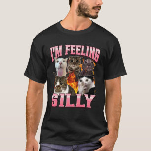 T-shirt Drôle Je Me Sens Drôle Humour Mignon Chat Mème Boo