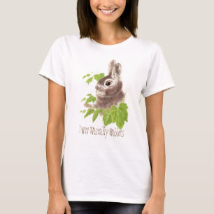 T-shirt Drôle, je me suis mis à aimer rastiquement, Lapin 