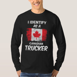 T-shirt Drôle Je M'Identifie Comme Un Canadien Trucker Fre