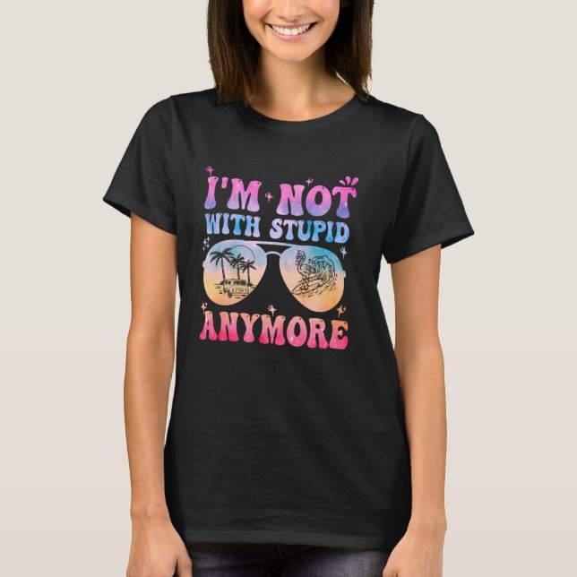 T-shirt Drôle, je ne suis plus avec des bêtes Flamant rose (Devant)