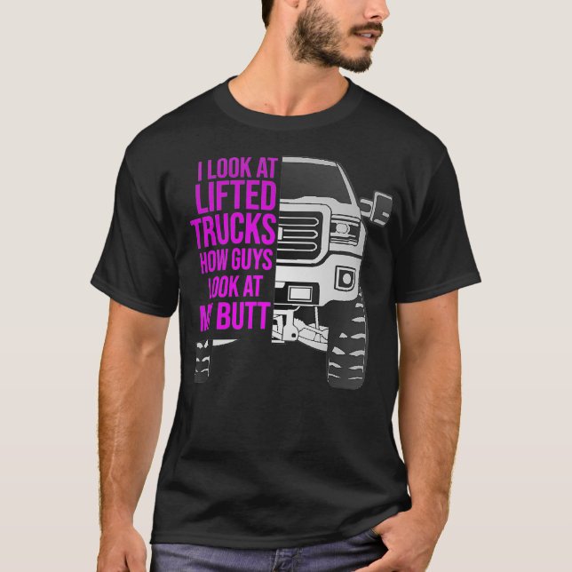 T-shirt Drôle je regarde les camions gonflés comme les gar (Devant)