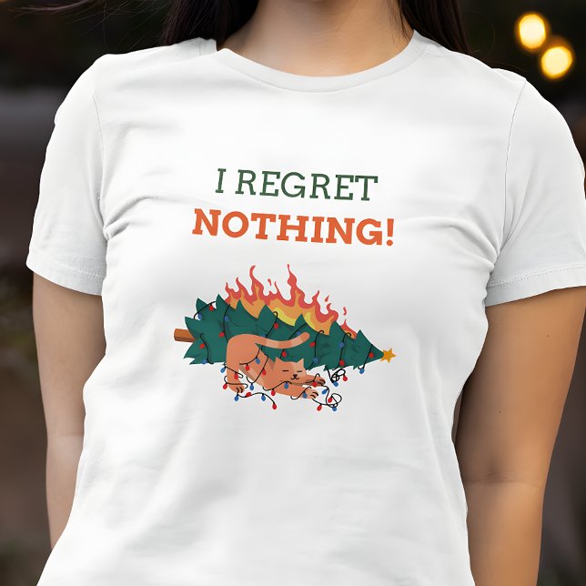 T-shirt Drôle Je Regrette Rien Naughty Chat Noël (Créateur téléchargé)
