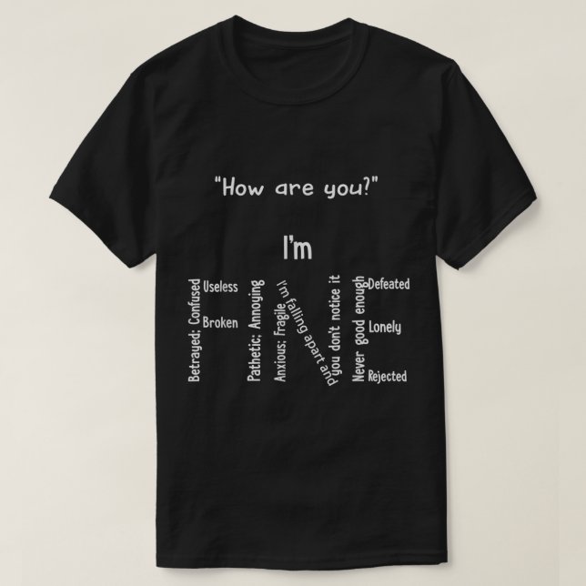 T-shirt Drôle Je suis au beau milieu de la dépression Sens (Design devant)