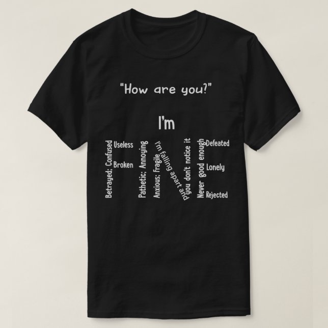 T-shirt Drôle Je suis au beau milieu de la dépression Sens (Design devant)