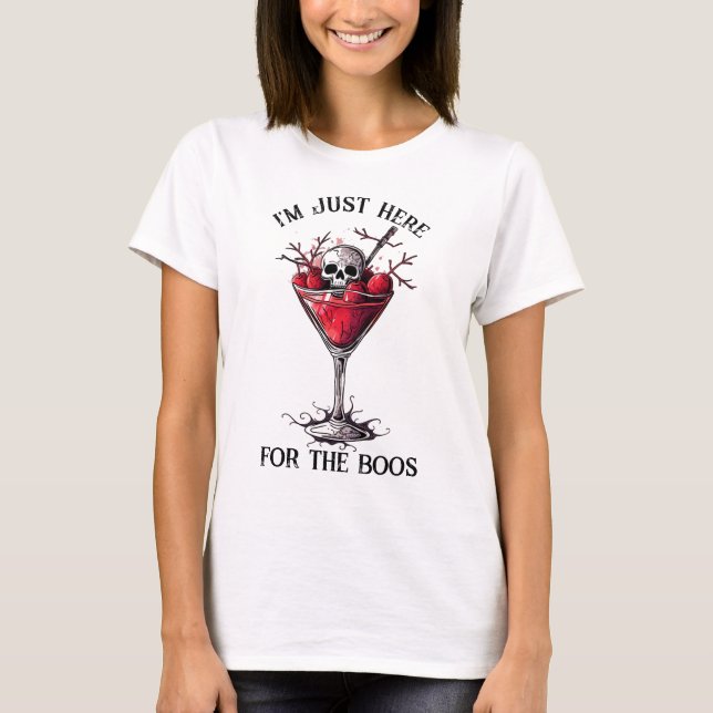 T-shirt Drôle je suis juste ici pour le costume d'Hallowee (Devant)