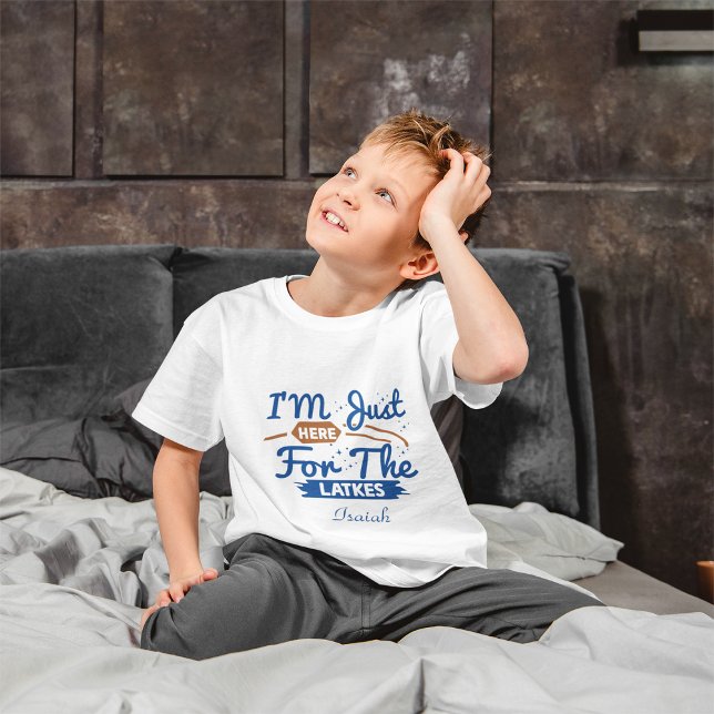 T-shirt Drôle je suis juste ici pour les Latkes heureux Ha (Créateur téléchargé)