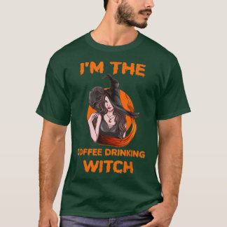 T-shirt Drôle Je Suis Le Café Boire Sorcière Halloween4380
