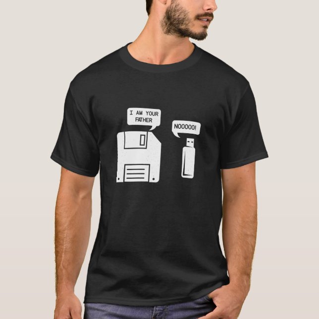 T-shirt Drôle Je suis votre père USB Flash Disquette de le (Devant)