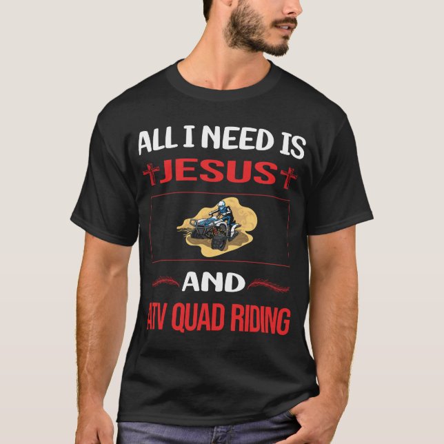 T-shirt Drôle Jesus ATV équitation quad (Devant)