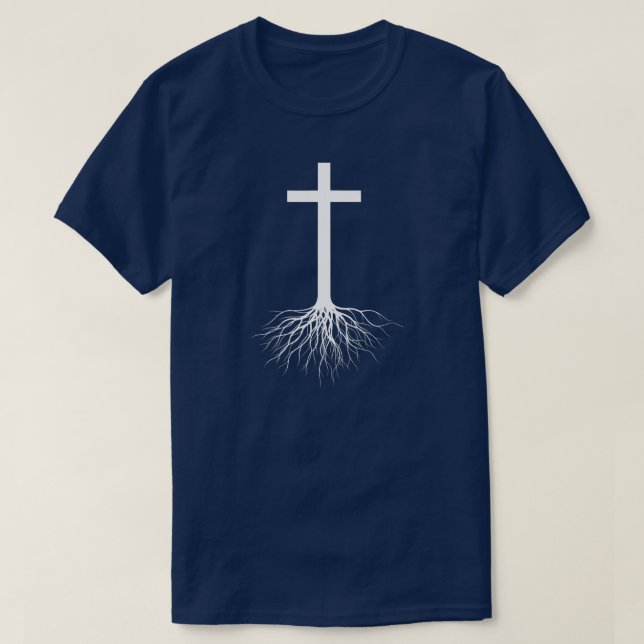 T-shirt Drôle jésus cross racines chrétiennes hommes femme (Design devant)