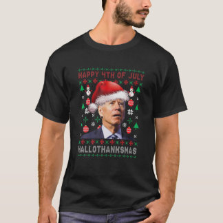T-shirt Drôle Joe Biden Confus 4E Juillet Hallomerci