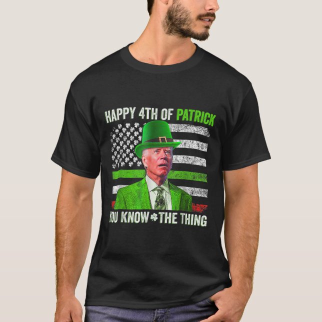 T-shirt Drôle Joe Biden Happy 4 juillet Confus St Part (Devant)