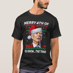 T-shirt Drôle Joe Biden Heureux 4E De Noël Confus 4T