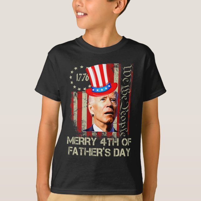 T-shirt Drôle Joe Biden Heureux 4ème Des Chemises Fêtes de (Devant)