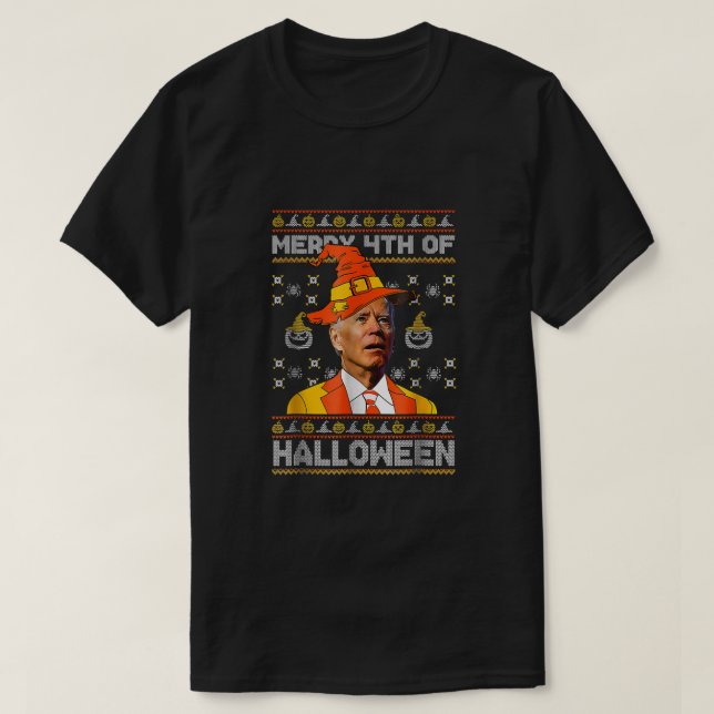 T-shirt Drôle Joe Biden Joyeux 4ème Du Costume Halloween S (Design devant)