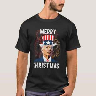 T-shirt Drôle Joe Biden Joyeux Noël Pour Le 4 Juillet