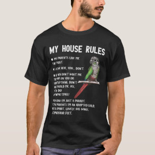 T-shirt Drôle Joue Verte Conure Dit Parrot Oiseau Mo