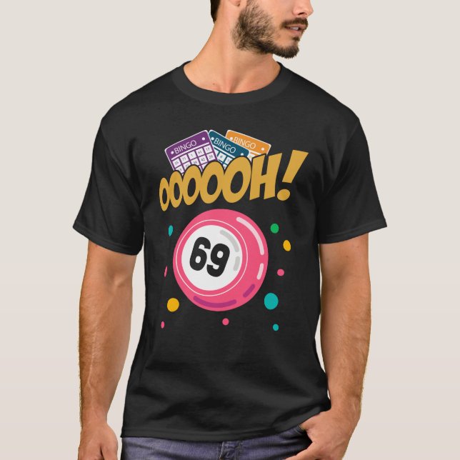 T-shirt Drôle Joueur de Bingo 69 Plaisanterie (Devant)