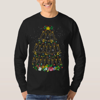 T-shirt Drôle Joueur de Noël Trombone Joueur Xmas Tree Mus