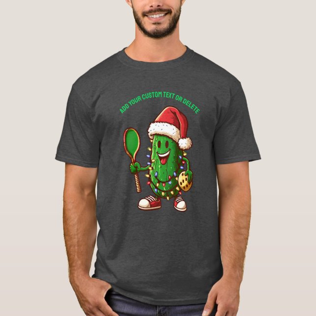 T-shirt Drôle joueur de Pickleball Père Noël Pickleable Ca (Devant)
