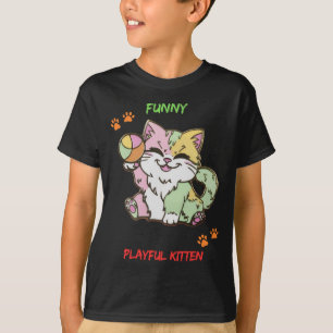 T-shirt Drôle Joueur Kitten
