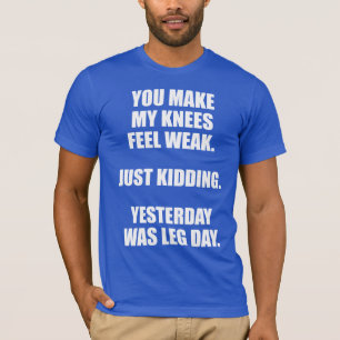 T-shirt Drôle Jour de la Jambe Dire - Bodybuilding Gym Hum