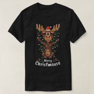 T-shirt Drôle Joyeux Christmoose   Mignon Renne de Noël
