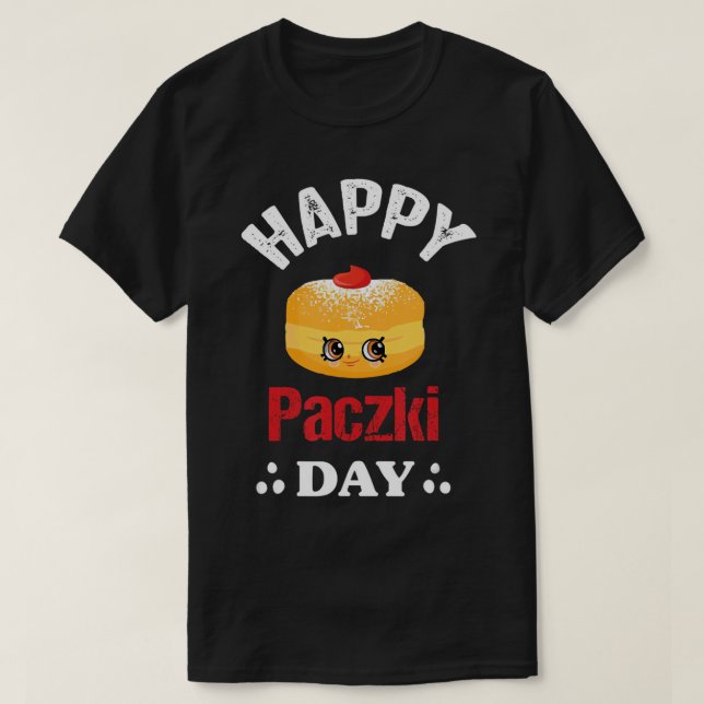 T-shirt Drôle Joyeux Paczki Jour poli, Gros Jeudi Donut (Design devant)