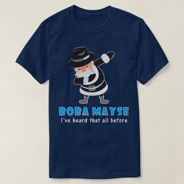 T-shirt Drôle juif rabbin Boba Mayse Hanoukka pyjamas J (Design devant)