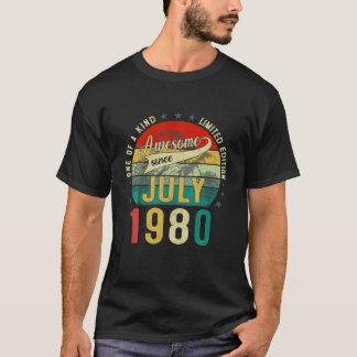 T-shirt Drôle Juillet 4 Etonnant Depuis 1980 Retro Vintage
