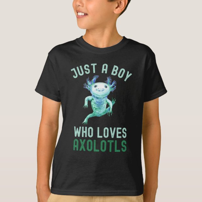 T-shirt Drôle, Juste Un Garçon Qui Aime Les Axolotls, Mign (Devant)