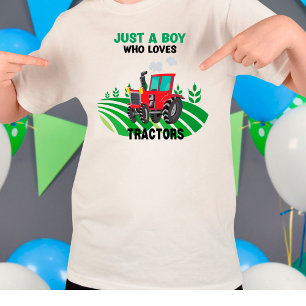 T-shirt Drôle Juste Un Garçon Qui Aime Tracteurs Farm