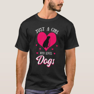 T-shirt Drôle Juste Une Fille Qui Aime Chien Chiots Americ