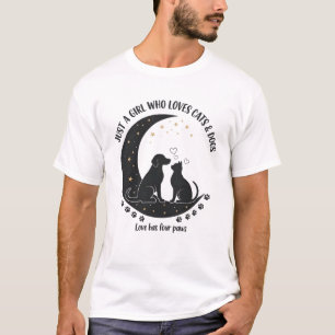 T-shirt drôle Juste une fille qui aime les chats et les ch