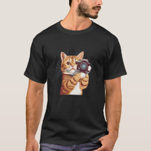 T-shirt Drôle Kitty avec costume de caméra pour animaux de