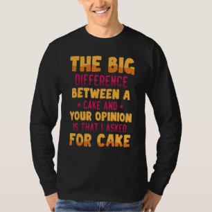 T-shirt Drôle La Grande Différence Entre Un Gâteau Et Votr