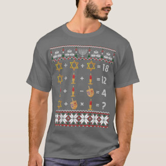 T-shirt Drôle laide Hanoukka juive enseignant mathématique