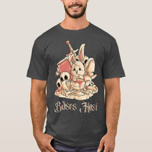 T-shirt Drôle lapin d'horreur nommé Evil Bunny avec tasse 