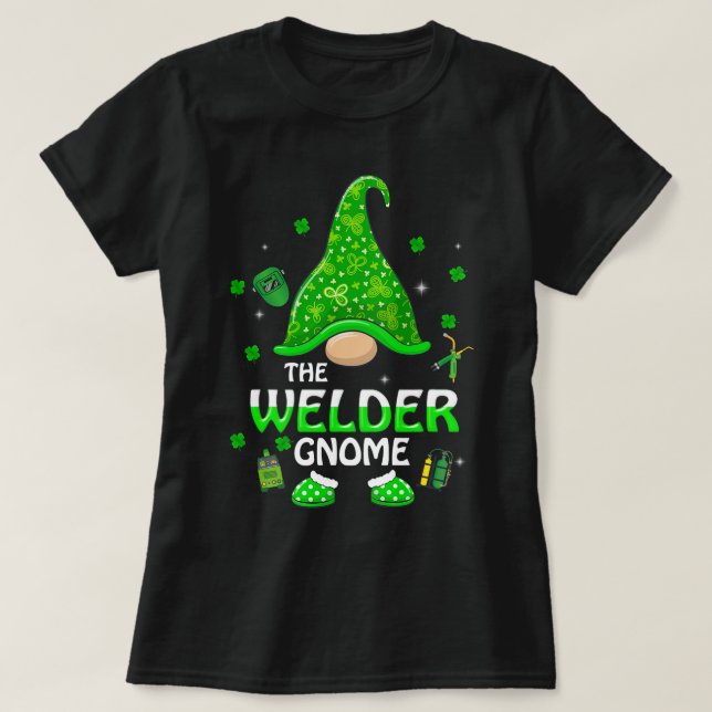 T-shirt Drôle Le Gnome Soudeur Jour de la Saint Patrick M (Design devant)