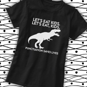 T-shirt Drôle leçon de grammaire Dinosaur