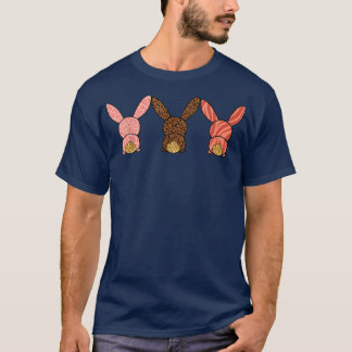 T-shirt Drôle Léopard Lapin de Pâques Trio Mignonne Pâques