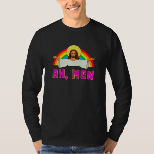 T-shirt Drôle LGBT Ah Homme Jésus Gay pride Arc-en-ciel