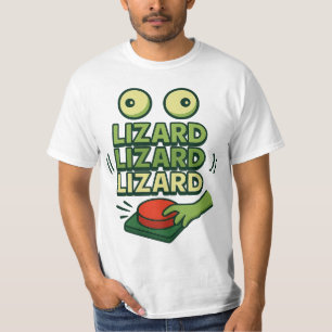 T-shirt Drôle Liant Vert Lizard appuyer sur Bouton Son