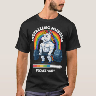 T-shirt Drôle Licorne Mignonne Entraînement Gym Fitness