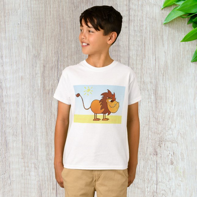 T-shirt Drôle Lion caricature dans le soleil Safari animal (Créateur téléchargé)